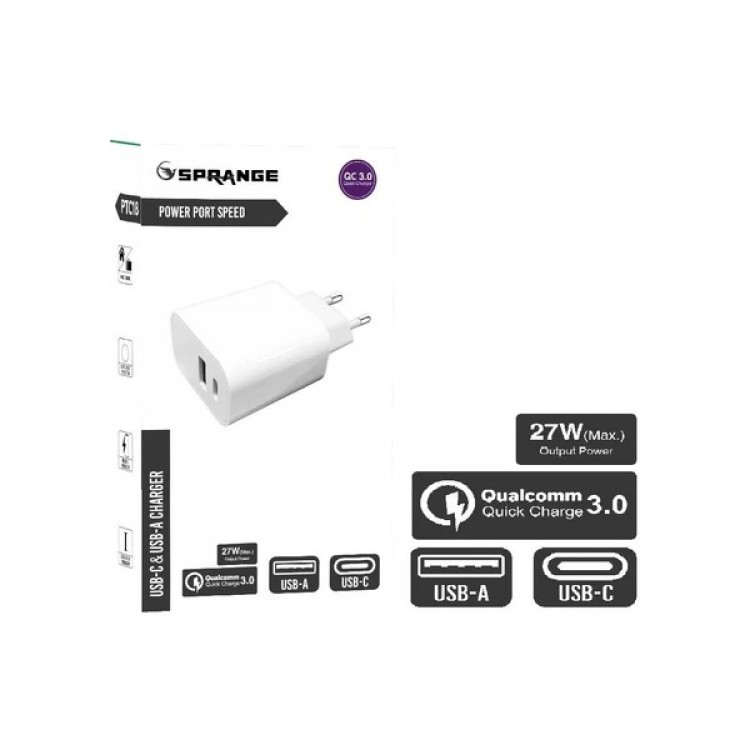 PTC18 Quick Charge 3.0 18W -27W Max Usb-A / Usb-C Şarj Başlık
